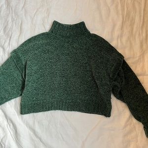 Urban Outfitters Daria Double Take Chenille Sweater Sz Medium Green turtleneck